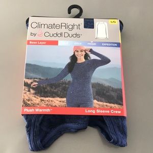 Climate Right Cuddl Duds, WOMAN’S Long Sleeve (select Mock/Crew) Base Layer Top